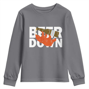 Funny Drinking Bear Beer Down Youth Sweatshirt Tailgate Gift for Football Fans TS02 Charcoal Print Your Wear