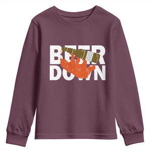 Funny Drinking Bear Beer Down Youth Sweatshirt Tailgate Gift for Football Fans TS02 Maroon Print Your Wear