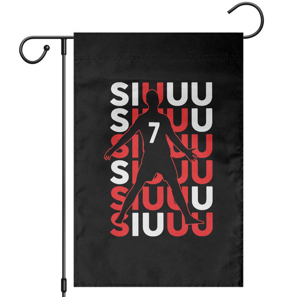 Siuuuu Celebration Number 7 Seven Soccer Fans Garden Flag TS02 Black Print Your Wear