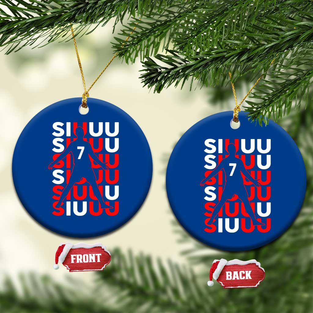 Siuuuu Celebration Number 7 Seven Soccer Fans Ceramic Ornament TS02 1pc Blue Print Your Wear