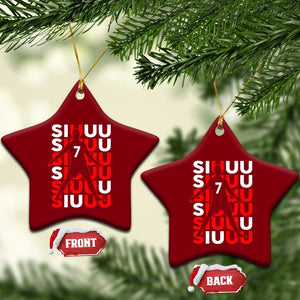 Siuuuu Celebration Number 7 Seven Soccer Fans Ceramic Ornament TS02 Print Your Wear