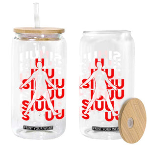 Siuuuu Celebration Number 7 Seven Soccer Fans Glass Can TS02 Print Your Wear