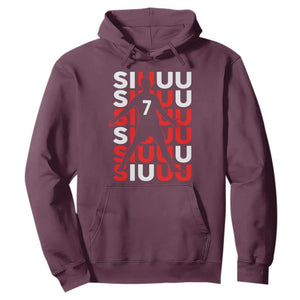 Siuuuu Celebration Number 7 Seven Soccer Fans Hoodie TS02 Maroon Print Your Wear