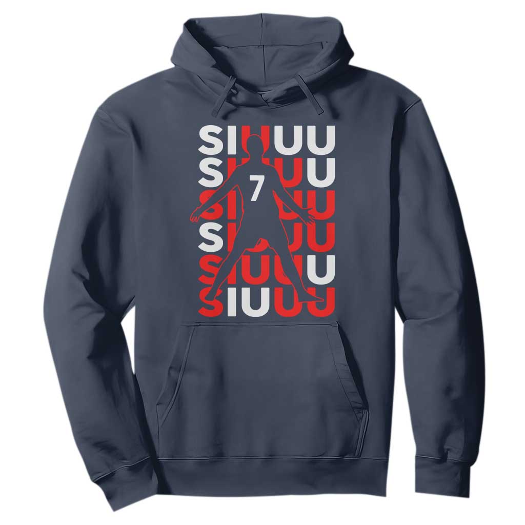 Siuuuu Celebration Number 7 Seven Soccer Fans Hoodie TS02 Navy Print Your Wear