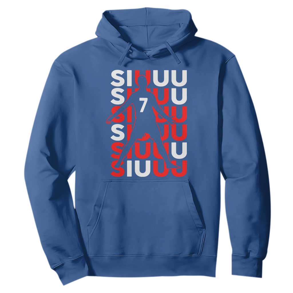 Siuuuu Celebration Number 7 Seven Soccer Fans Hoodie TS02 Royal Blue Print Your Wear