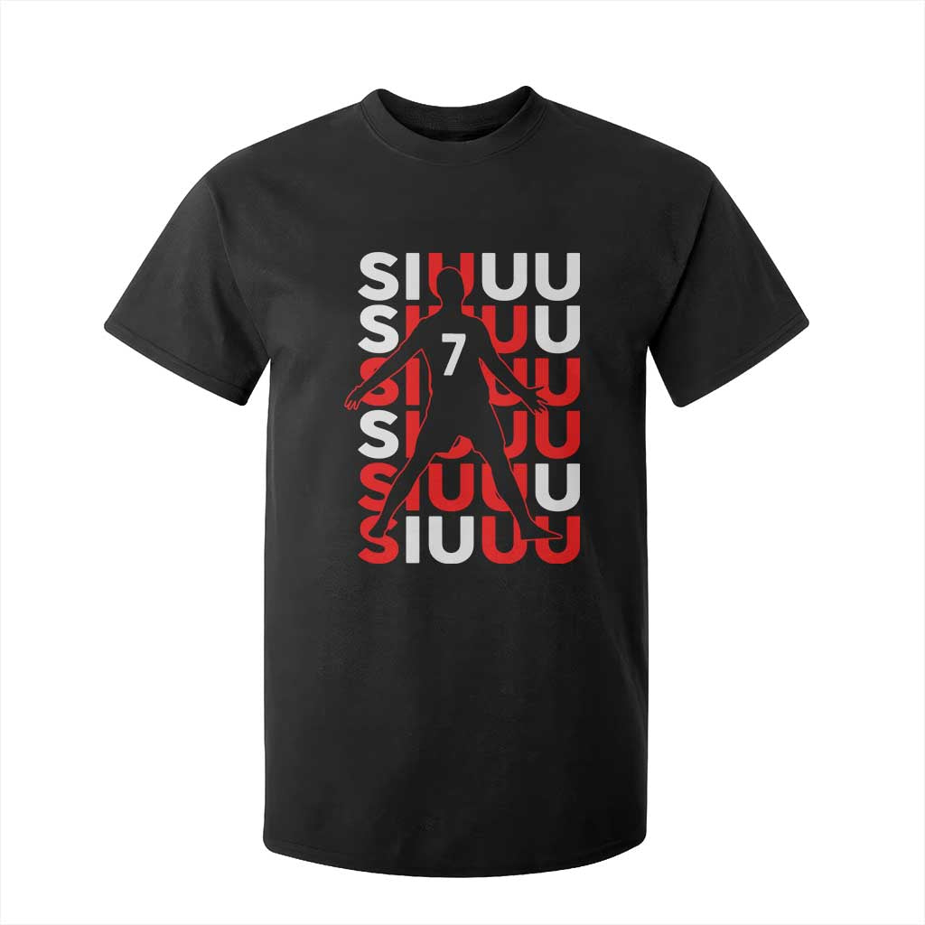 Siuuuu Celebration Number 7 Seven Soccer Fans T Shirt For Kid TS02 Black Print Your Wear