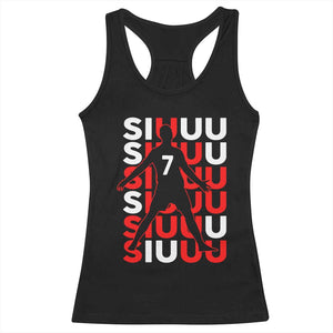 Siuuuu Celebration Number 7 Seven Soccer Fans Racerback Tank Top TS02 Black Print Your Wear