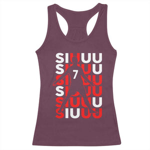 Siuuuu Celebration Number 7 Seven Soccer Fans Racerback Tank Top TS02 Maroon Print Your Wear