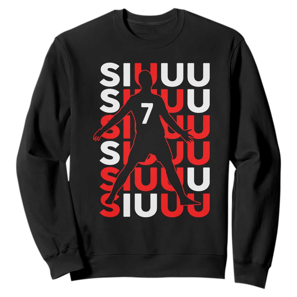 Siuuuu Celebration Number 7 Seven Soccer Fans Sweatshirt TS02 Black Print Your Wear