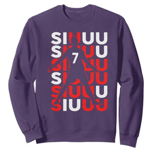 Siuuuu Celebration Number 7 Seven Soccer Fans Sweatshirt TS02 Purple Print Your Wear