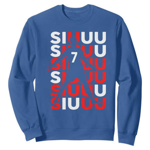 Siuuuu Celebration Number 7 Seven Soccer Fans Sweatshirt TS02 Royal Blue Print Your Wear