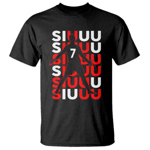 Siuuuu Celebration Number 7 Seven Soccer Fans T Shirt TS02 Black Print Your Wear