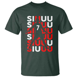 Siuuuu Celebration Number 7 Seven Soccer Fans T Shirt TS02 Dark Forest Green Print Your Wear