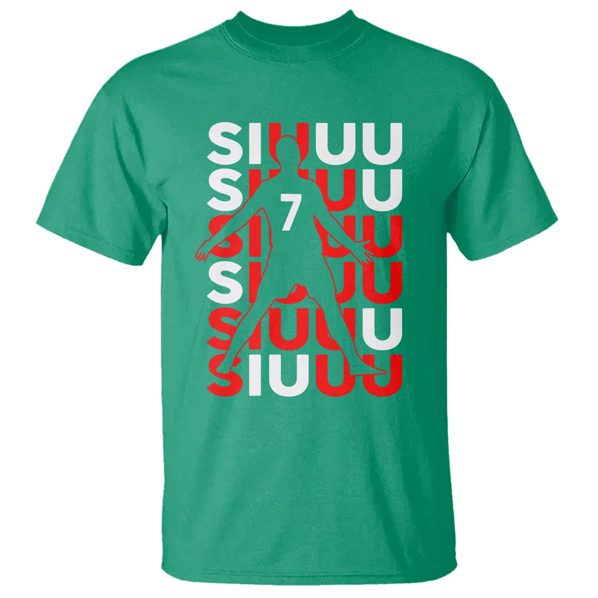 Siuuuu Celebration Number 7 Seven Soccer Fans T Shirt TS02 Irish Green Print Your Wear