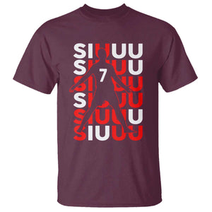 Siuuuu Celebration Number 7 Seven Soccer Fans T Shirt TS02 Maroon Print Your Wear