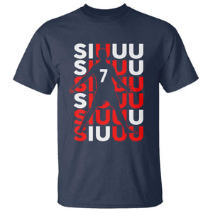 Siuuuu Celebration Number 7 Seven Soccer Fans T Shirt TS02 Navy Print Your Wear