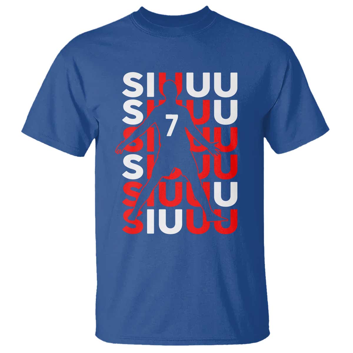 Siuuuu Celebration Number 7 Seven Soccer Fans T Shirt TS02 Royal Blue Print Your Wear