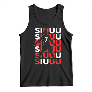 Siuuuu Celebration Number 7 Seven Soccer Fans Tank Top TS02 Black Print Your Wear