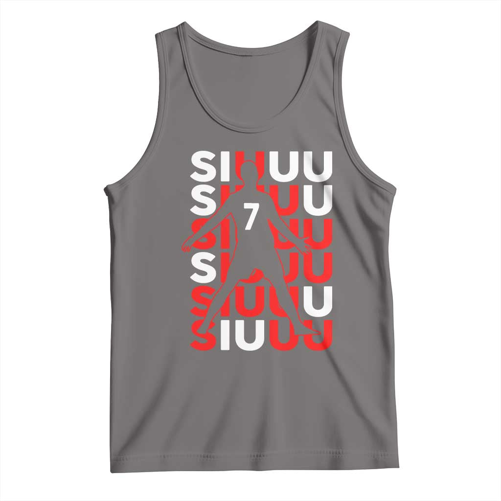 Siuuuu Celebration Number 7 Seven Soccer Fans Tank Top TS02 Deep Heather Print Your Wear