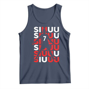 Siuuuu Celebration Number 7 Seven Soccer Fans Tank Top TS02 Navy Print Your Wear
