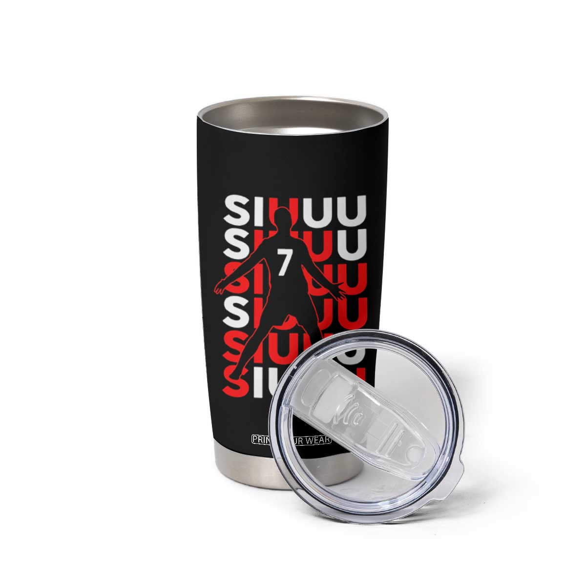 Siuuuu Celebration Number 7 Seven Soccer Fans Tumbler Cup TS02 Print Your Wear