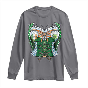 Funny St Patricks Day Long Sleeve Shirt Women Leprechaun Costume TS02 Charcoal Print Your Wear