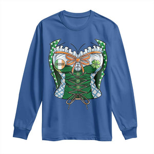 Funny St Patricks Day Long Sleeve Shirt Women Leprechaun Costume TS02 Royal Blue Print Your Wear