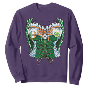 Funny St. Patricks Day Sweatshirt Women Leprechaun Costume TS02 Purple Printyourwear