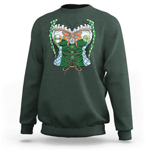 Funny St. Patricks Day Sweatshirt Women Leprechaun Costume TS02 Dark Forest Green Printyourwear