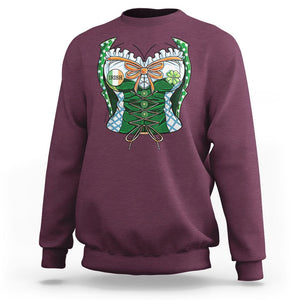 Funny St. Patricks Day Sweatshirt Women Leprechaun Costume TS02 Maroon Printyourwear