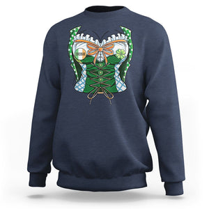 Funny St. Patricks Day Sweatshirt Women Leprechaun Costume TS02 Navy Printyourwear