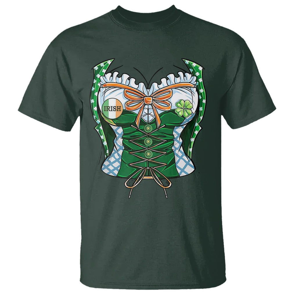 Funny St. Patricks Day T Shirt Women Leprechaun Costume TS02 Dark Forest Green Printyourwear