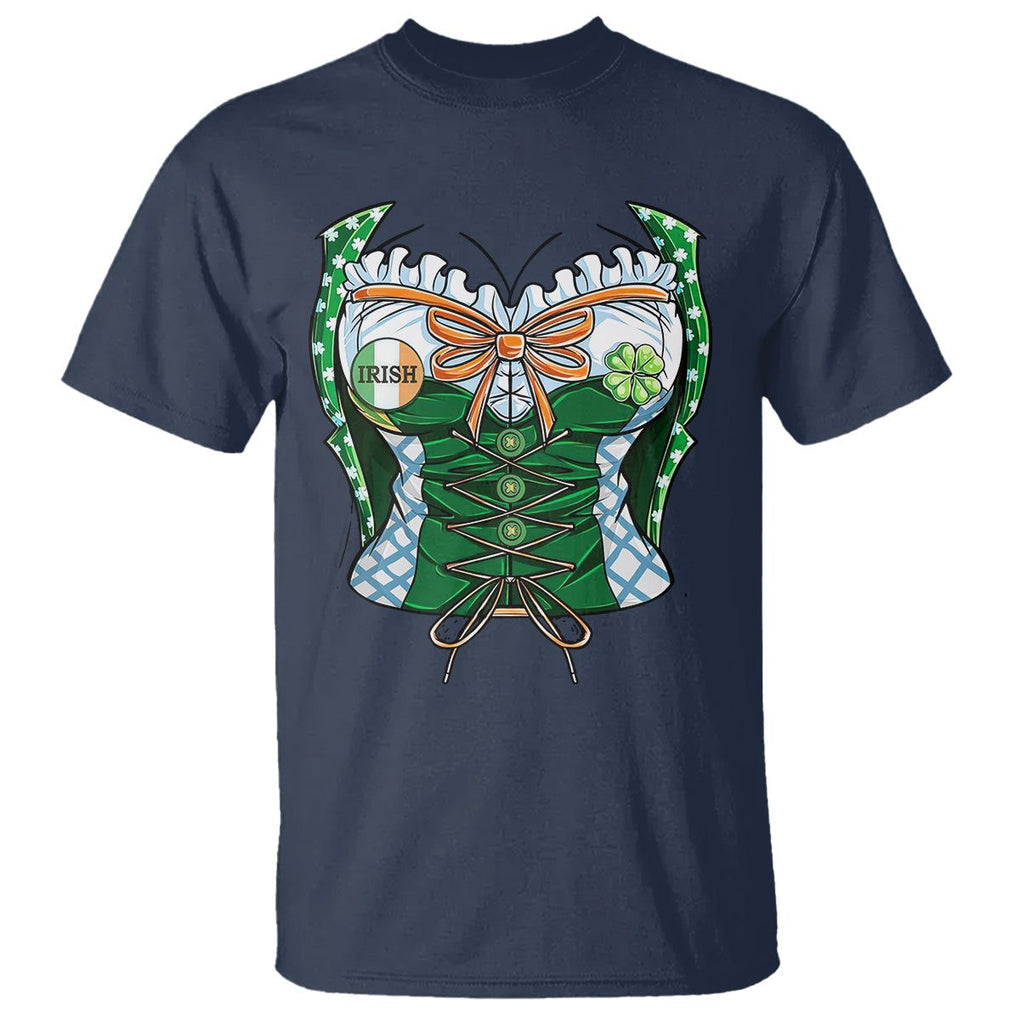 Funny St. Patricks Day T Shirt Women Leprechaun Costume TS02 Navy Printyourwear