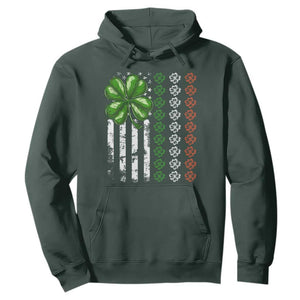 Funny St. Patricks Day Hoodie Shamrock American Flag TS02 Dark Forest Green Printyourwear