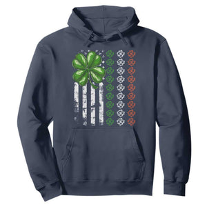 Funny St. Patricks Day Hoodie Shamrock American Flag TS02 Navy Printyourwear