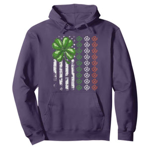 Funny St. Patricks Day Hoodie Shamrock American Flag TS02 Purple Printyourwear