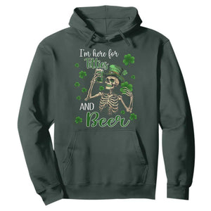 Funny St. Patricks Day Drinking Hoodie I'm Here For Titties And Beer TS02 Dark Forest Green Printyourwear