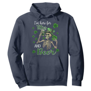 Funny St. Patricks Day Drinking Hoodie I'm Here For Titties And Beer TS02 Navy Printyourwear