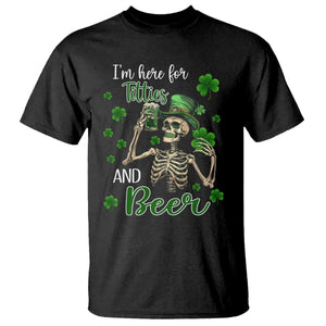 Funny St. Patricks Day Drinking T Shirt I'm Here For Titties And Beer TS02 Black Printyourwear