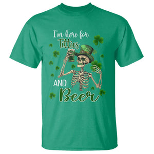 Funny St. Patricks Day Drinking T Shirt I'm Here For Titties And Beer TS02 Irish Green Printyourwear