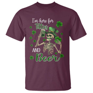 Funny St. Patricks Day Drinking T Shirt I'm Here For Titties And Beer TS02 Maroon Printyourwear