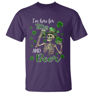 Funny St. Patricks Day Drinking T Shirt I'm Here For Titties And Beer TS02 Purple Printyourwear