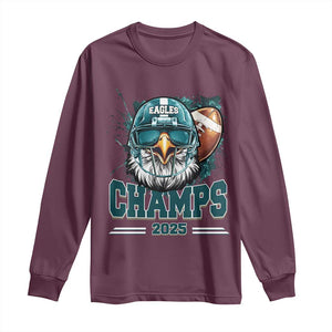 Celebrated Eagles Long Sleeve Shirt Championship 2025 Retro TS02 Maroon Print Your Wear