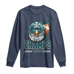 Celebrated Eagles Long Sleeve Shirt Championship 2025 Retro TS02 Navy Print Your Wear