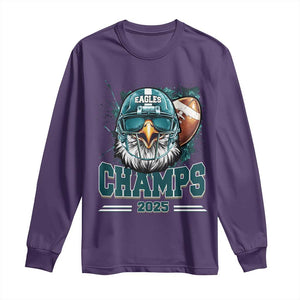 Celebrated Eagles Long Sleeve Shirt Championship 2025 Retro TS02 Purple Print Your Wear