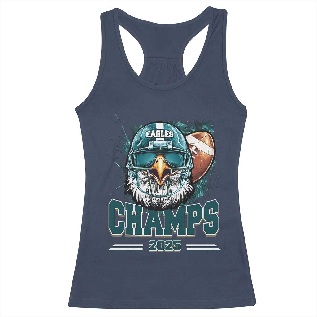 Celebrated Eagles Racerback Tank Top Championship 2025 Retro TS02 Navy Print Your Wear