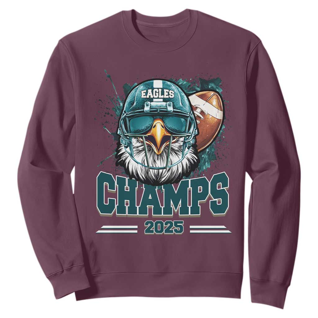 Celebrated Eagles Sweatshirt Championship 2025 Retro TS02 Maroon Print Your Wear