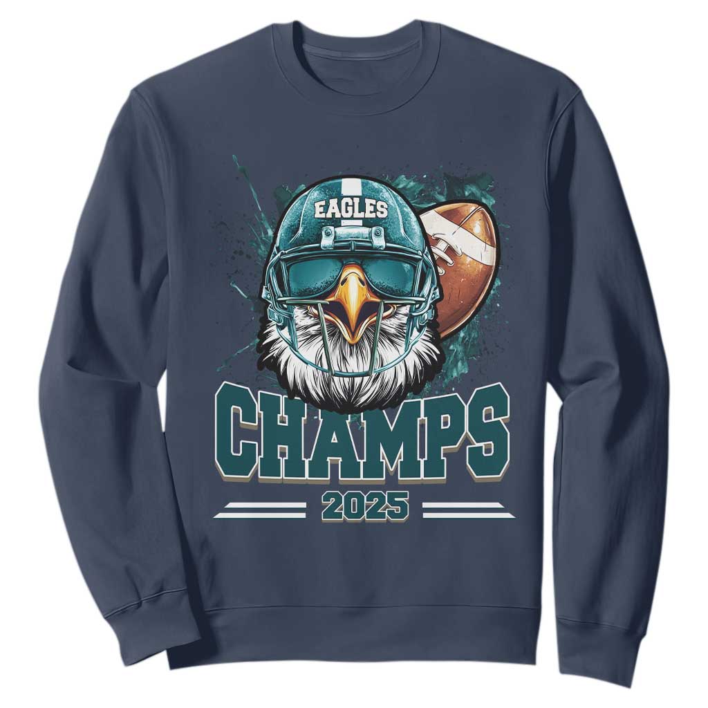 Celebrated Eagles Sweatshirt Championship 2025 Retro TS02 Navy Print Your Wear