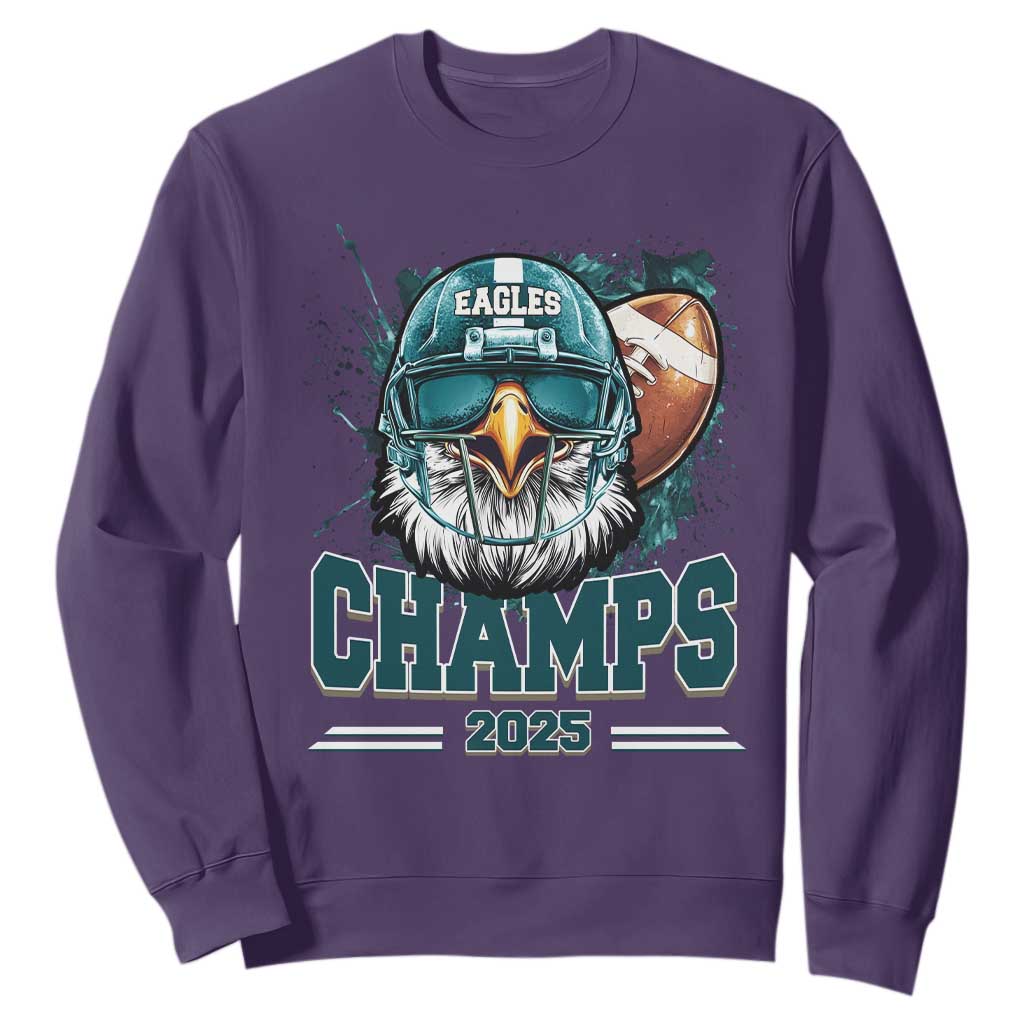 Celebrated Eagles Sweatshirt Championship 2025 Retro TS02 Purple Print Your Wear