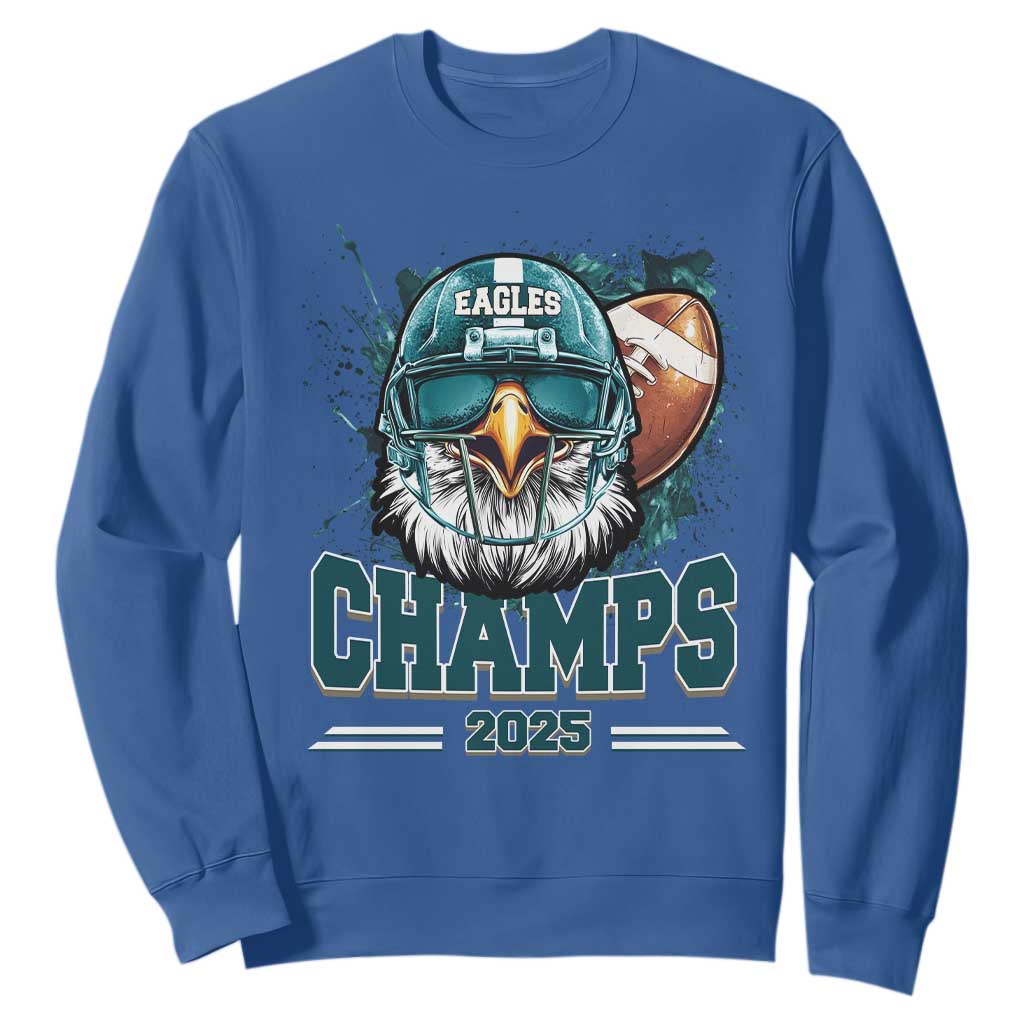 Celebrated Eagles Sweatshirt Championship 2025 Retro TS02 Royal Blue Print Your Wear